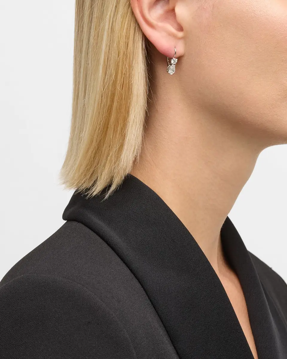 Platinum Mix-Cut Diamond Earrings, 2.30tcw, 0.7"L Platinum Mix-Cut Diamond Earrings, 2.30tcw, 0.7"L