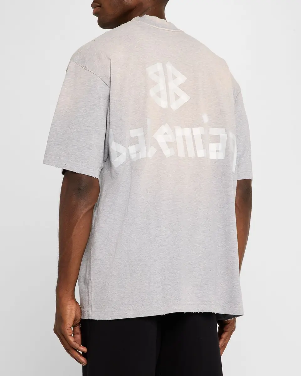 Balenciaga Men's Medium-Fit Tape Logo T-Shirt | Thumbnail 2 Balenciaga Men's Medium-Fit Tape Logo T-Shirt | Thumbnail 2