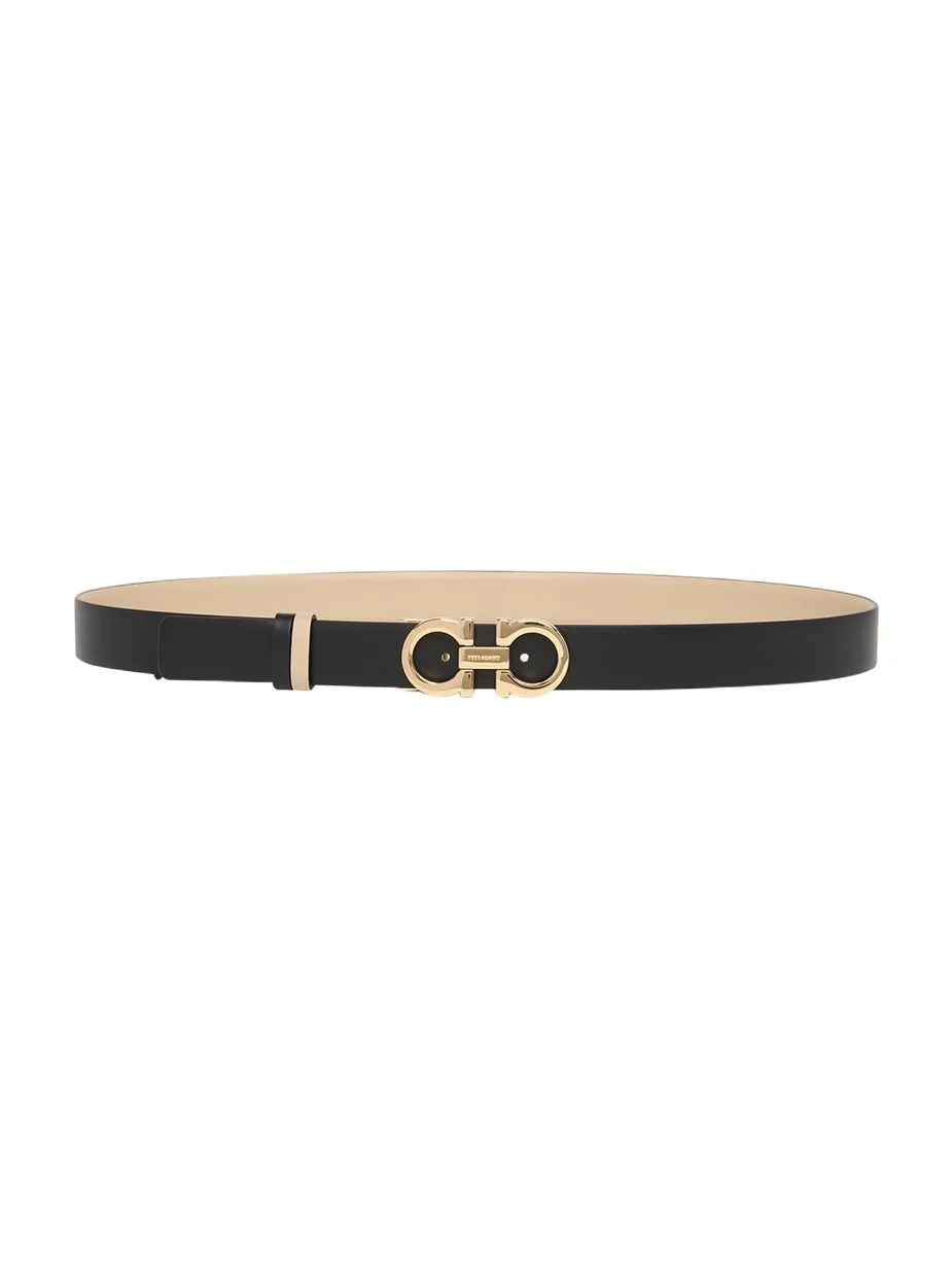 Mediterranean Gancini Leather Skinny Belt Mediterranean Gancini Leather Skinny Belt