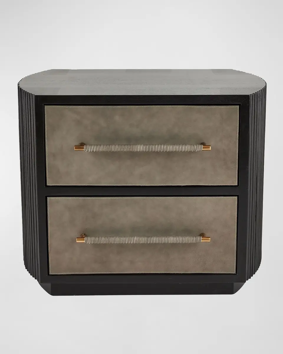 Arteriors Eastchester 2-Drawer Leather Nightstand | Thumbnail 2