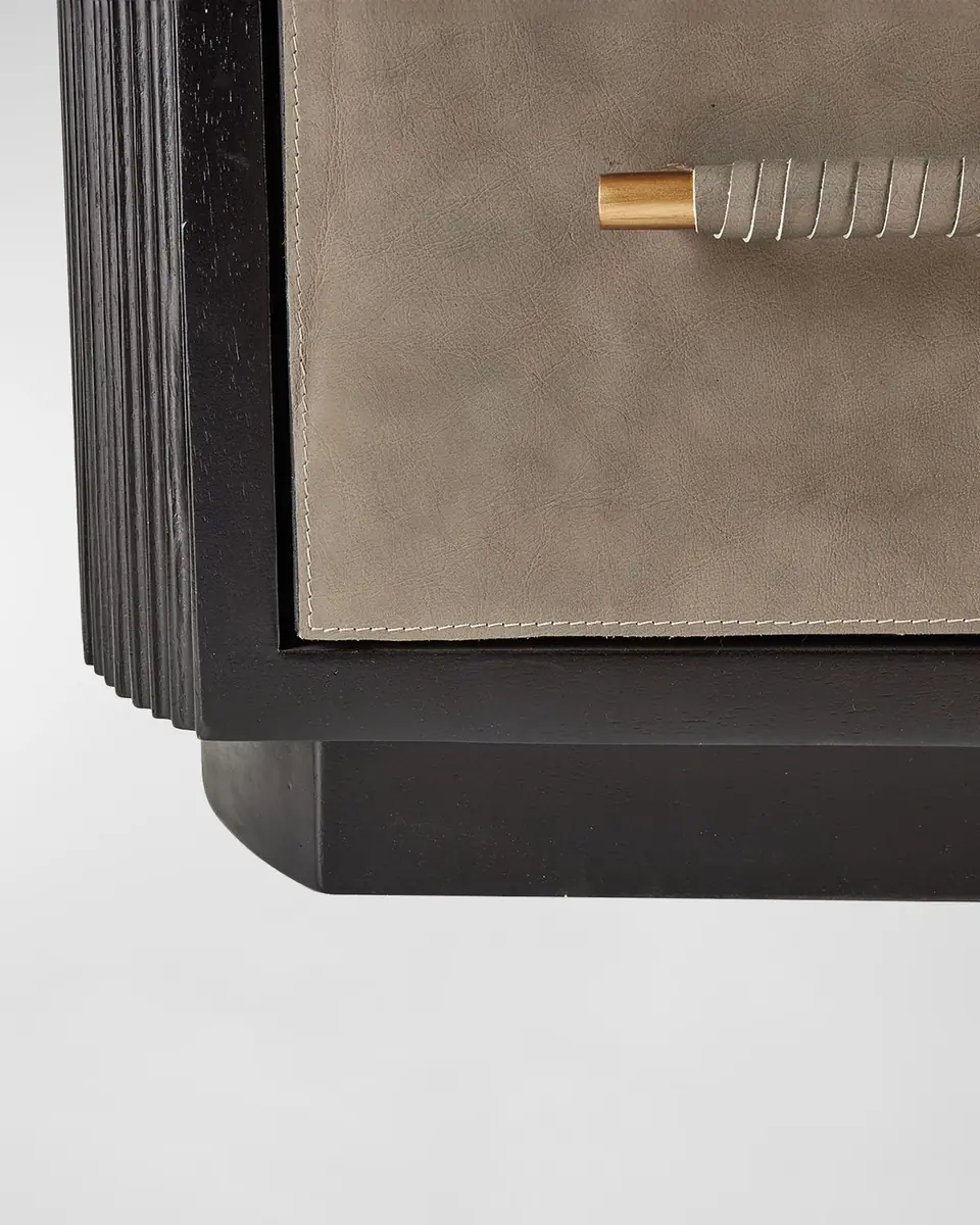 Arteriors Eastchester 2-Drawer Leather Nightstand | Thumbnail 5