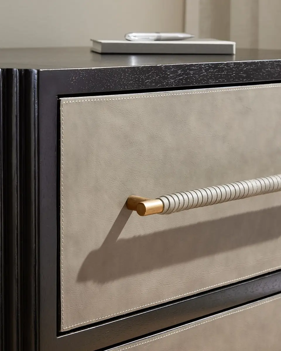 Arteriors Eastchester 2-Drawer Leather Nightstand | Thumbnail 6