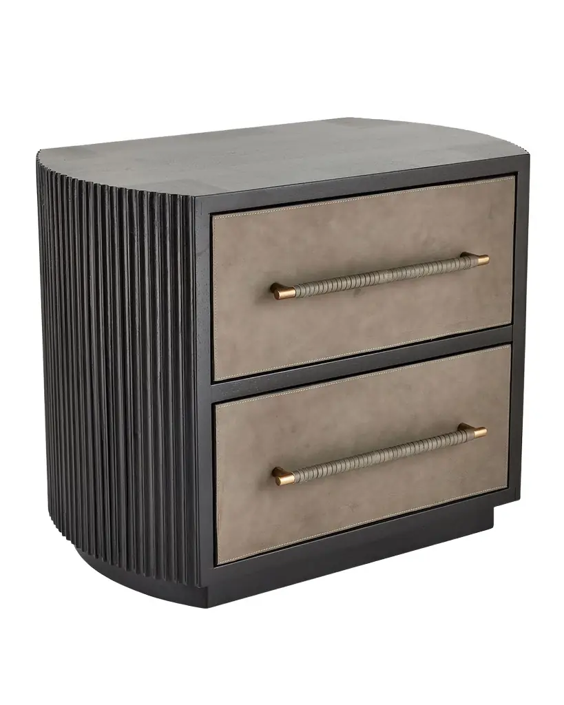 Arteriors Eastchester 2-Drawer Leather Nightstand
