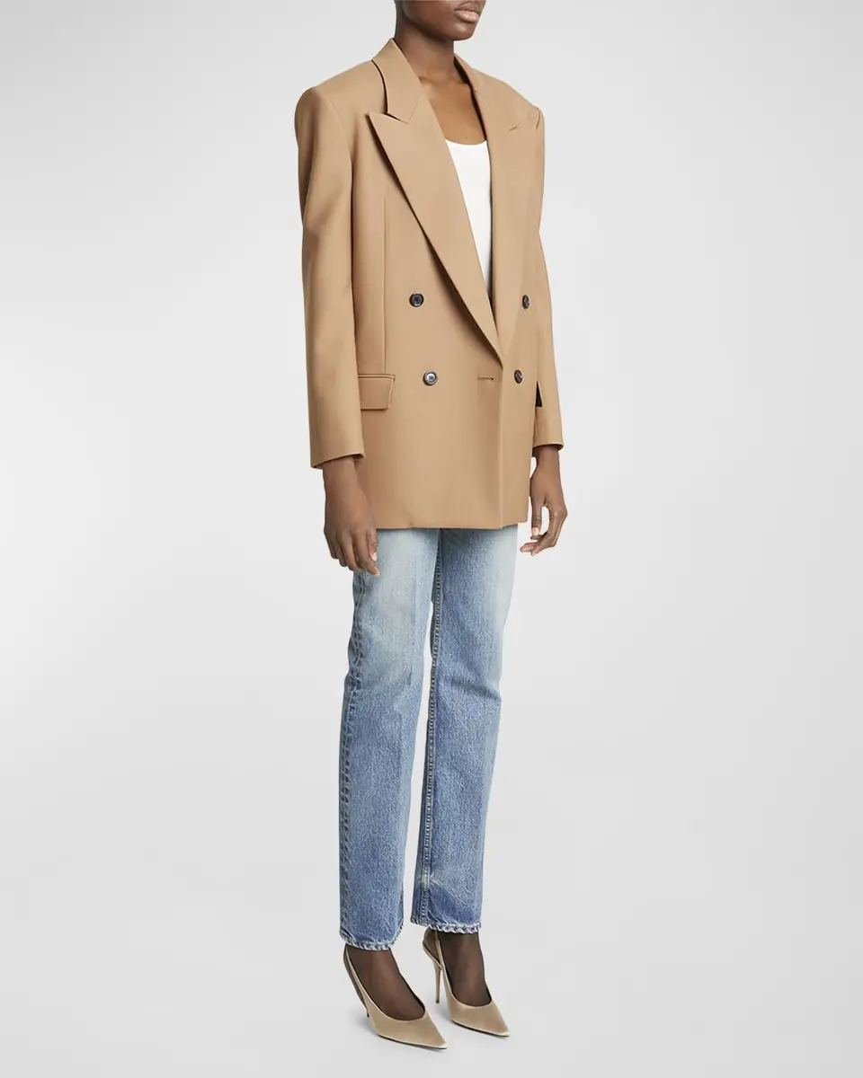 Saint Laurent Double-Breasted Oversize Wool Blazer Jacket | Thumbnail 2 Saint Laurent Double-Breasted Oversize Wool Blazer Jacket | Thumbnail 2