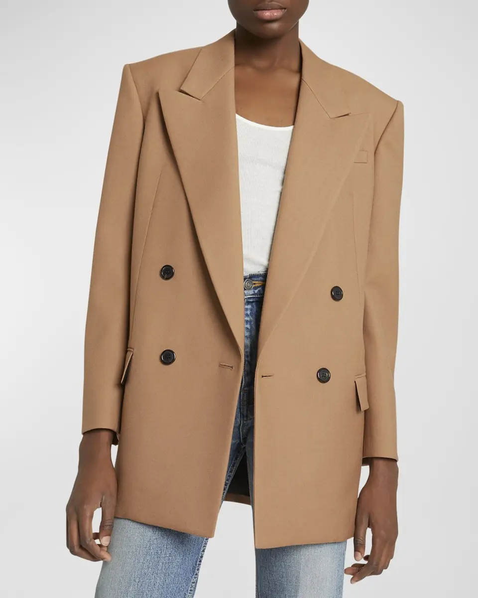 Saint Laurent Double-Breasted Oversize Wool Blazer Jacket | Thumbnail 4 Saint Laurent Double-Breasted Oversize Wool Blazer Jacket | Thumbnail 4