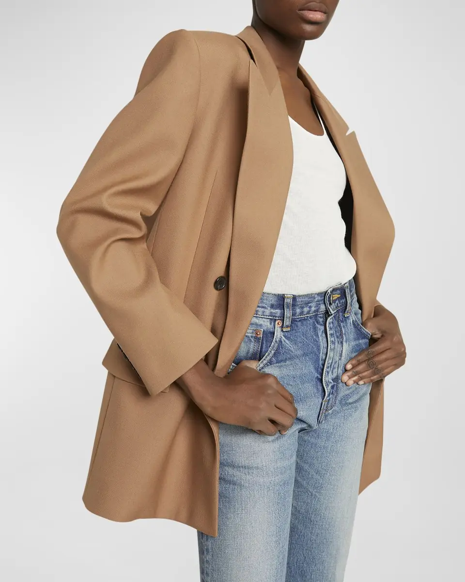 Saint Laurent Double-Breasted Oversize Wool Blazer Jacket | Thumbnail 7 Saint Laurent Double-Breasted Oversize Wool Blazer Jacket | Thumbnail 7