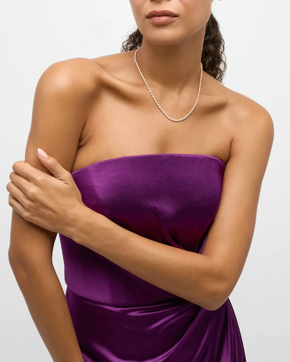 Neiman Marcus Diamonds 18K Yellow Gold Diamond Tennis Necklace, 17"L, 8.37tcw | Thumbnail 4 Neiman Marcus Diamonds 18K Yellow Gold Diamond Tennis Necklace, 17"L, 8.37tcw | Thumbnail 4
