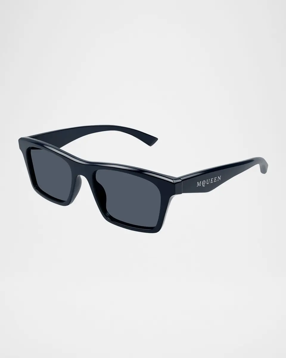 Alexander McQueen Men's AM0472SM Acetate Rectangle Sunglasses | Thumbnail 2 Alexander McQueen Men's AM0472SM Acetate Rectangle Sunglasses | Thumbnail 2