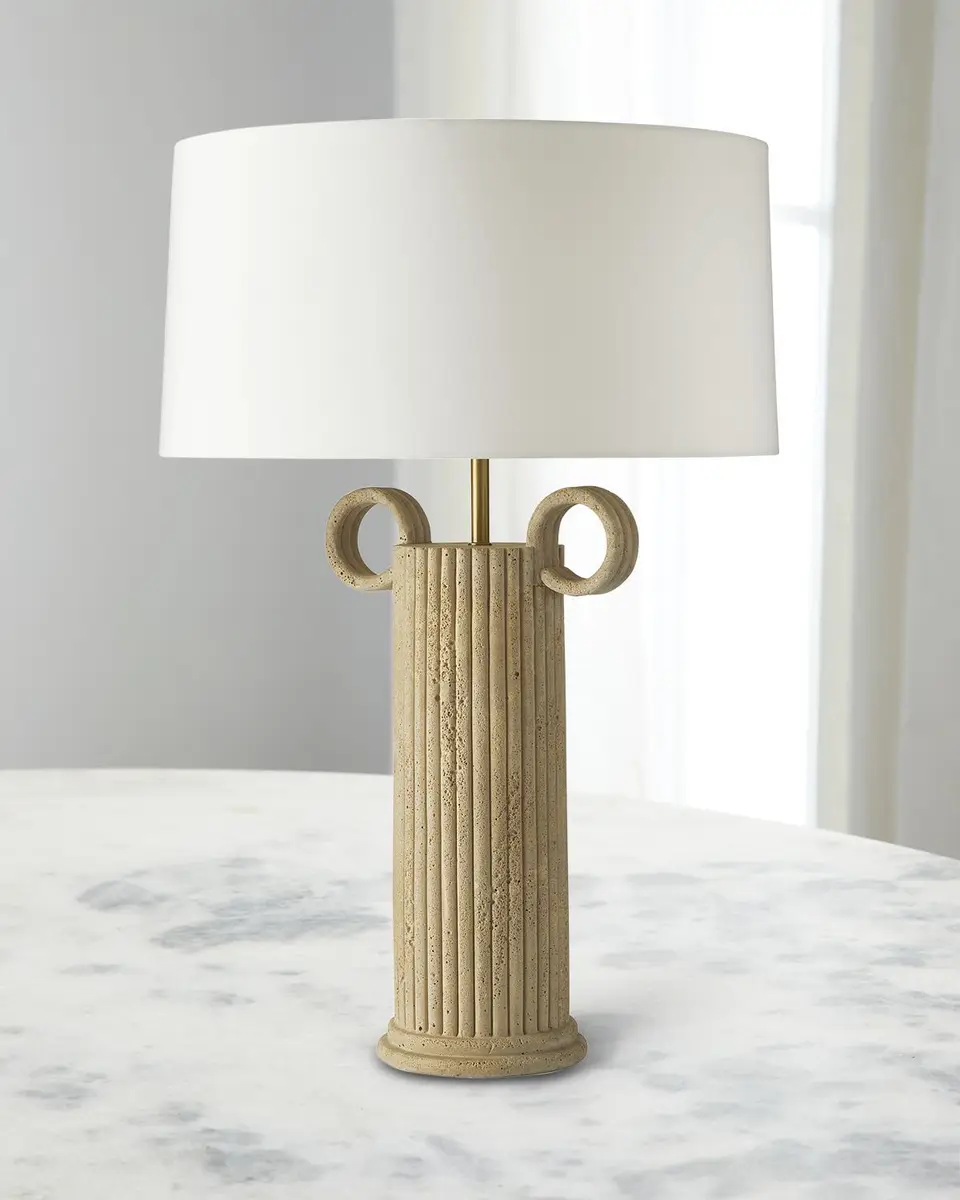 Arteriors Eros 30" Faux Travertine Table Lamp | Thumbnail 2 Arteriors Eros 30" Faux Travertine Table Lamp | Thumbnail 2