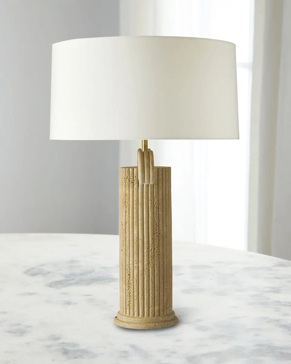 Arteriors Eros 30" Faux Travertine Table Lamp | Thumbnail 3 Arteriors Eros 30" Faux Travertine Table Lamp | Thumbnail 3
