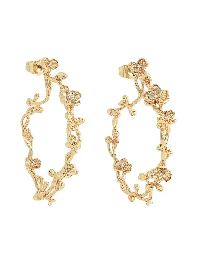 Orchid Hoop Earrings