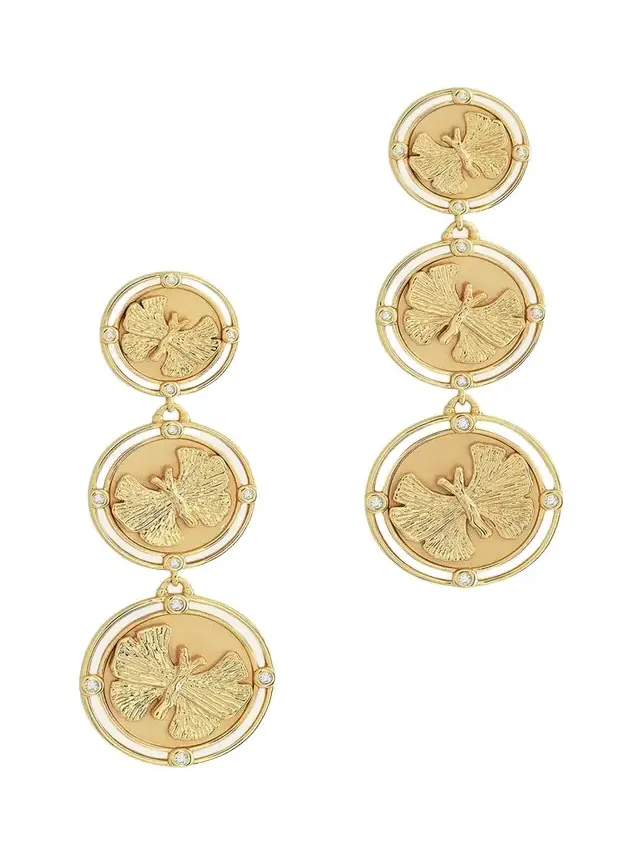 Butterfly Coin Drop Earrings Butterfly Coin Drop Earrings