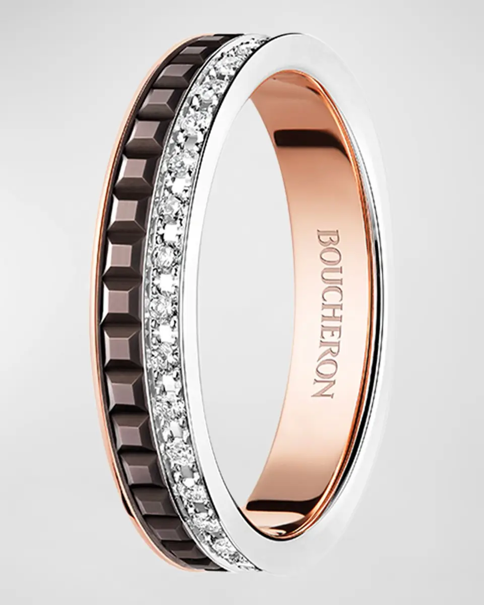 Boucheron Quatre 18K Tricolor Gold Classique Diamond Ring | Thumbnail 3 Boucheron Quatre 18K Tricolor Gold Classique Diamond Ring | Thumbnail 3
