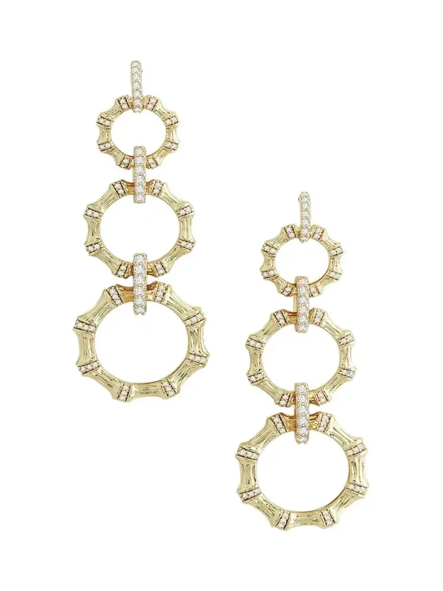 Bamboo Long Chain Earrings Bamboo Long Chain Earrings