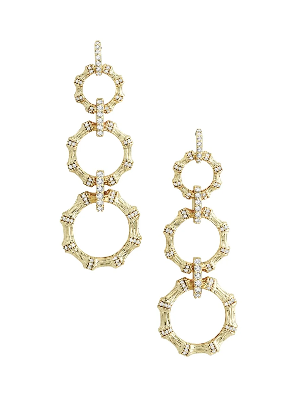 Anabel Aram Jewelry Bamboo Long Chain Earrings