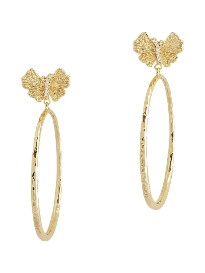 Butterfly Single Hoop Earrings Butterfly Single Hoop Earrings