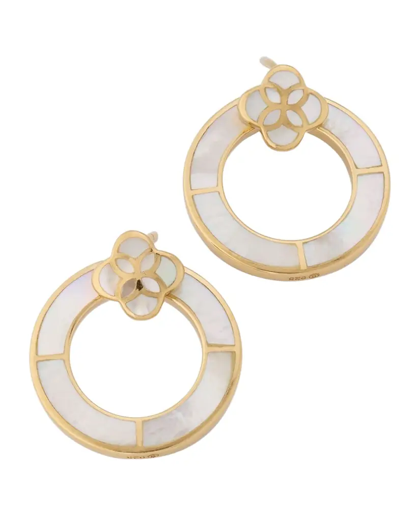 Jan Leslie Petal Mother-of-Pearl Post Hoop Earrings | Image 1 Jan Leslie Petal Mother-of-Pearl Post Hoop Earrings | Image 1