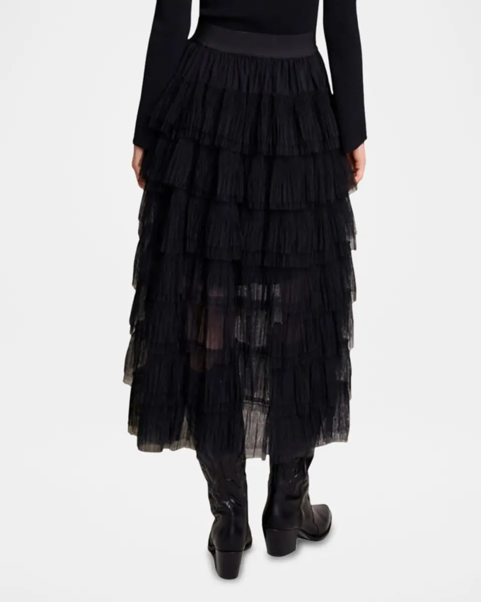 Maje Josepha Layered Tulle Midi Skirt | Thumbnail 2 Maje Josepha Layered Tulle Midi Skirt | Thumbnail 2