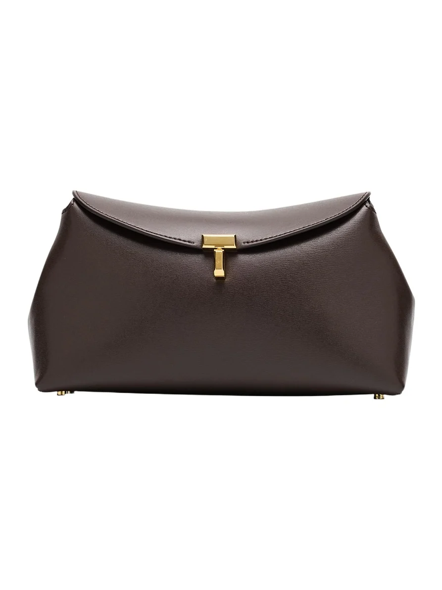 T Lock Flap Leather Clutch Bag T Lock Flap Leather Clutch Bag