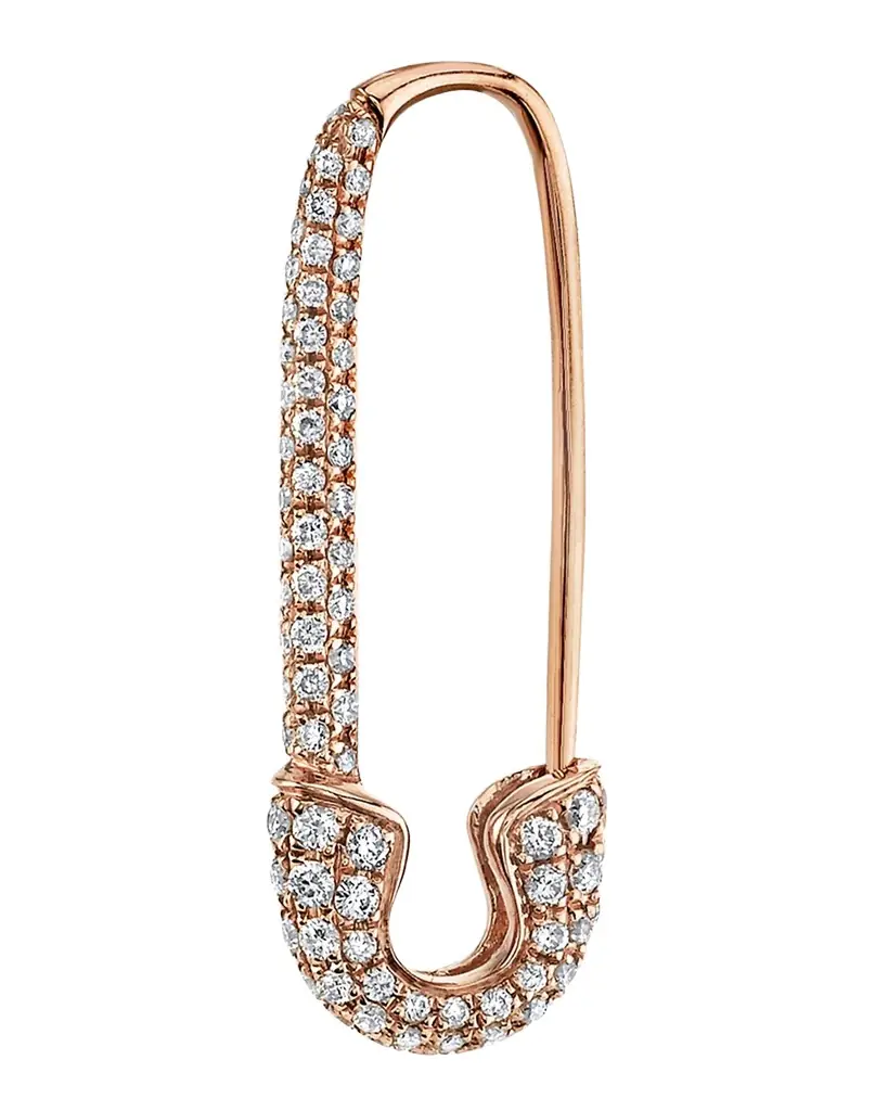 Anita Ko 18K Rose Gold Diamond Safety Pin Earring, Single | Image 1 Anita Ko 18K Rose Gold Diamond Safety Pin Earring, Single | Image 1