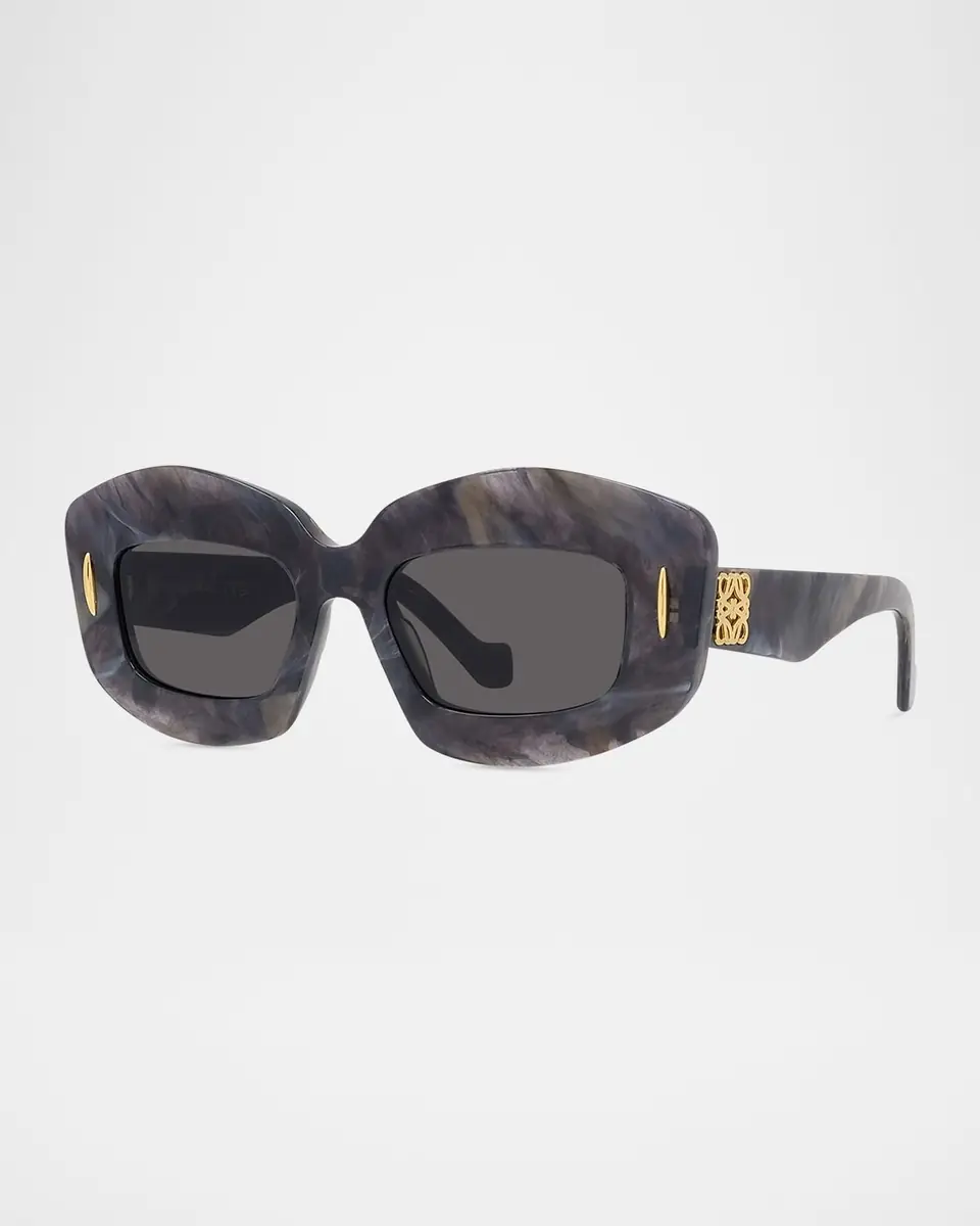Loewe Men's Anagram Acetate and Nylon Rectangle Sunglasses | Thumbnail 2 Loewe Men's Anagram Acetate and Nylon Rectangle Sunglasses | Thumbnail 2