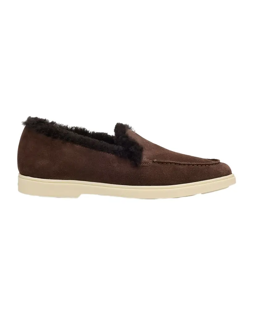 Santoni Yalta Suede Shearling Sporty Loafers | Image 1 Santoni Yalta Suede Shearling Sporty Loafers | Image 1