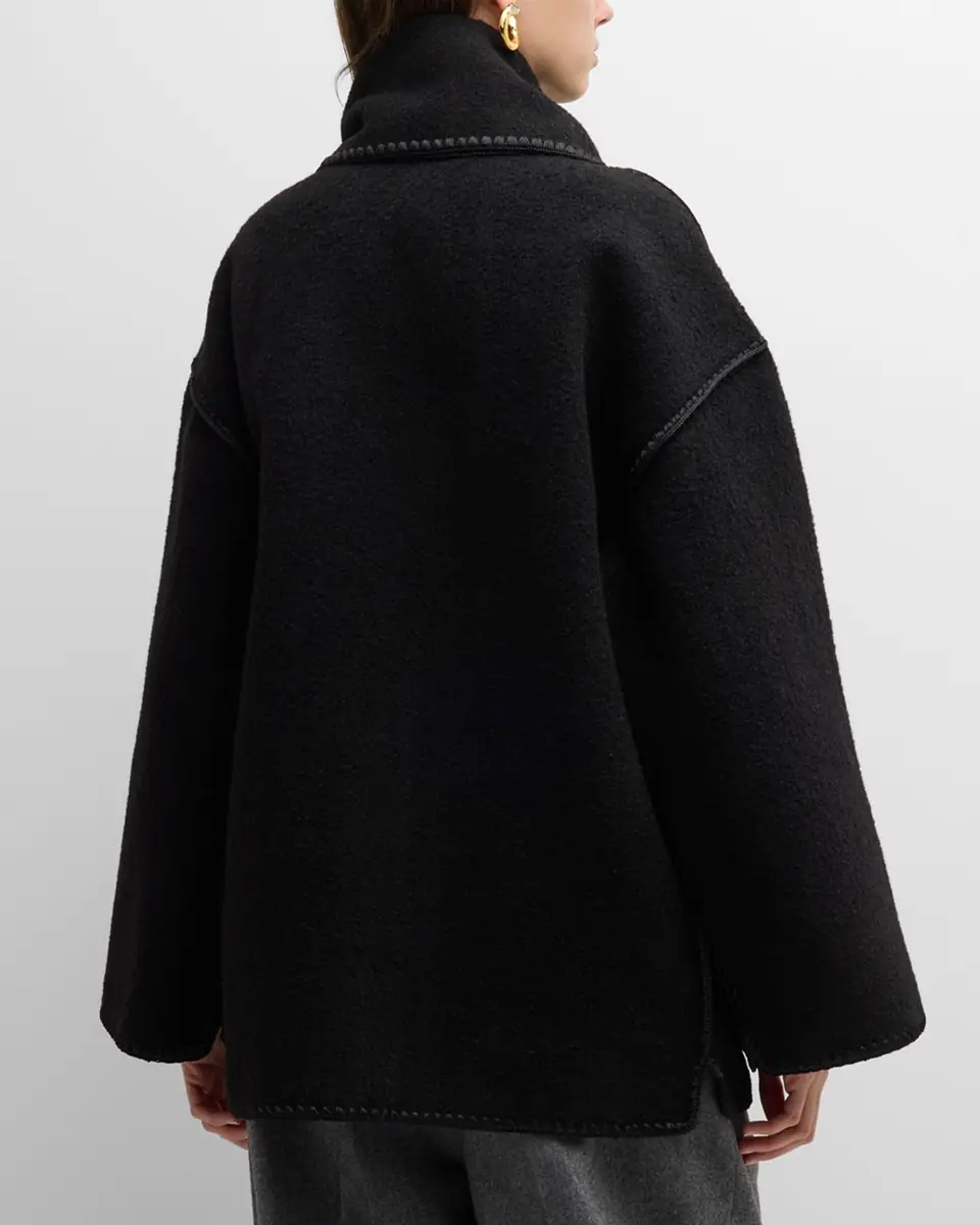 Toteme Fringe Embroidered Scarf Wool Jacket | Thumbnail 3 Toteme Fringe Embroidered Scarf Wool Jacket | Thumbnail 3