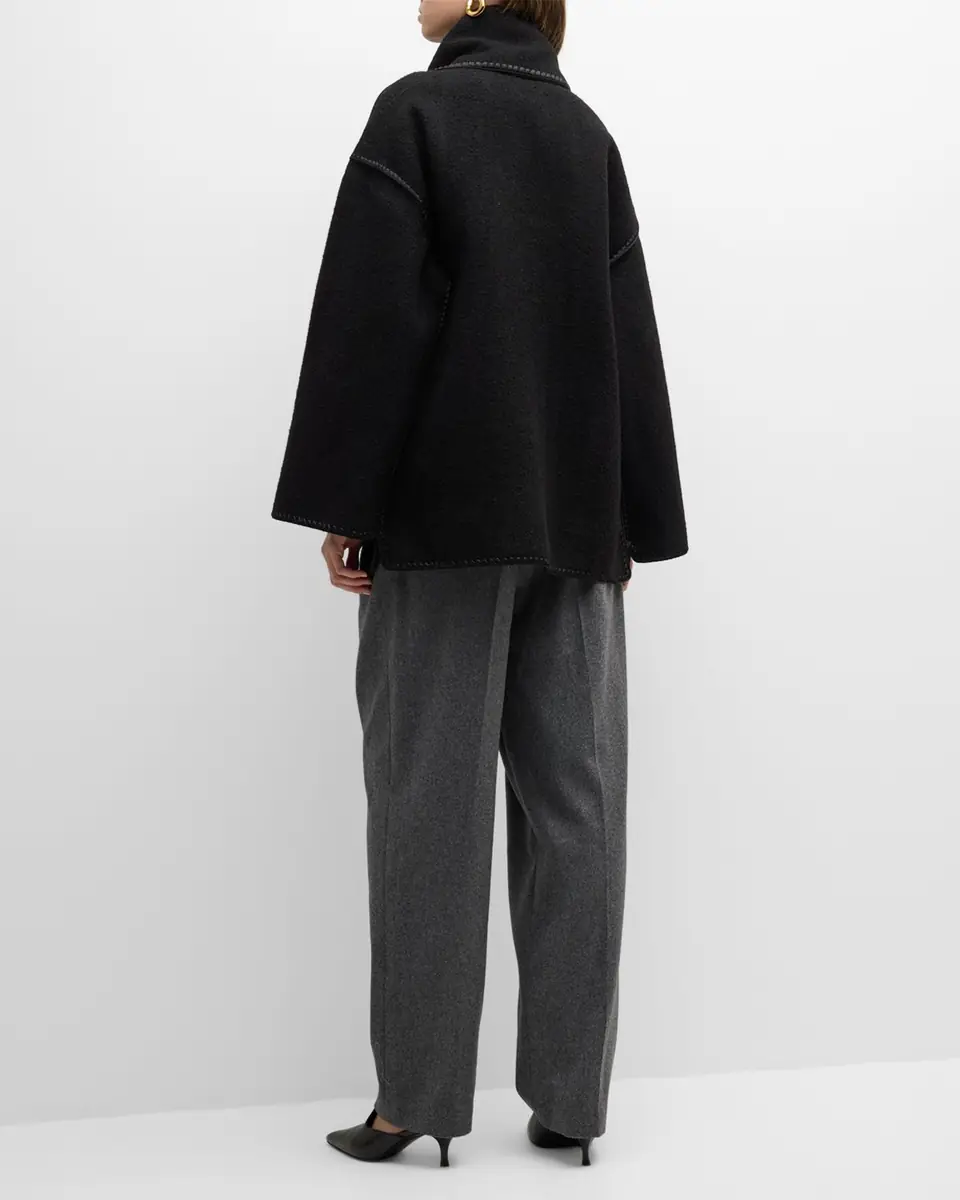Toteme Fringe Embroidered Scarf Wool Jacket | Thumbnail 7 Toteme Fringe Embroidered Scarf Wool Jacket | Thumbnail 7