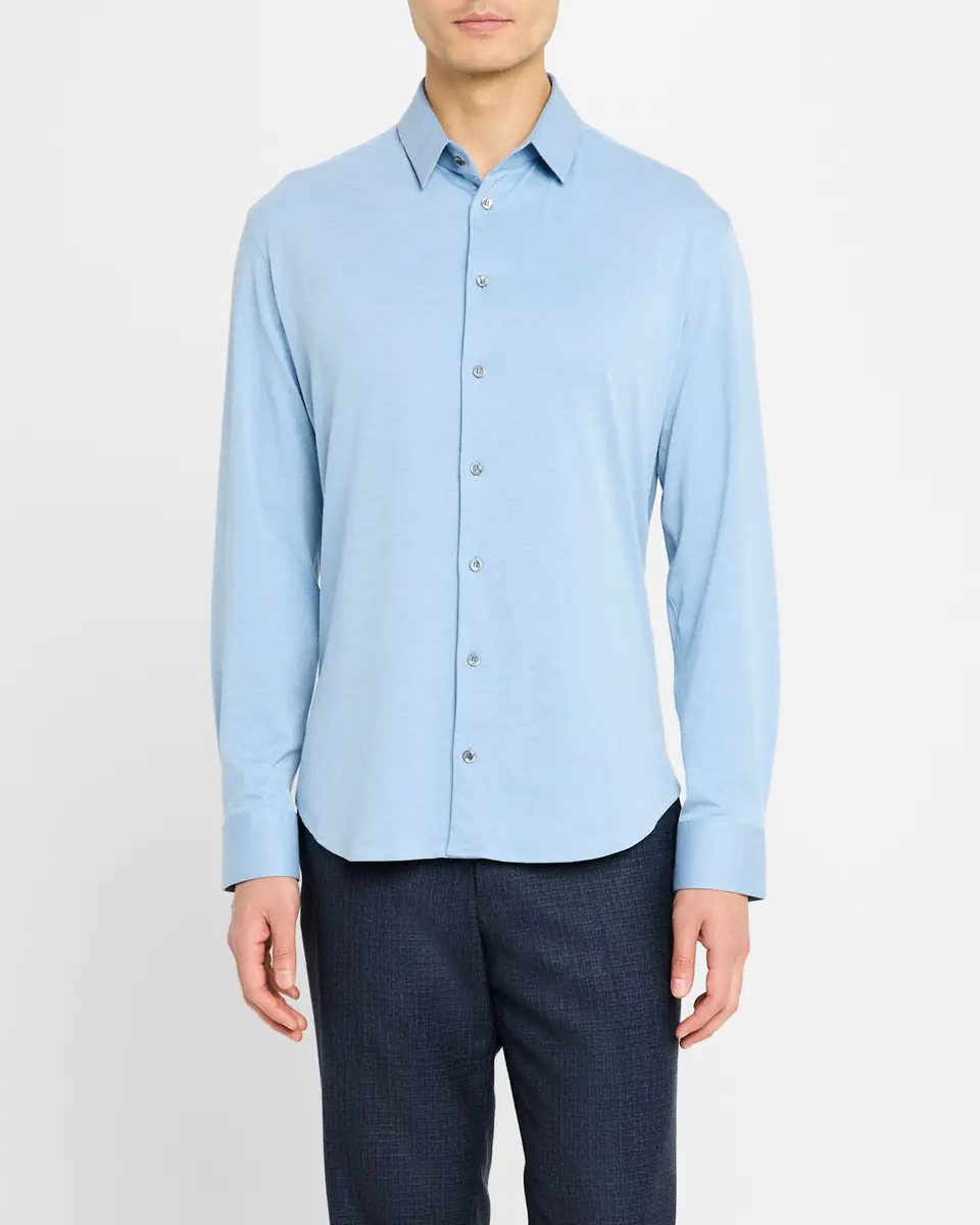 Giorgio Armani Men's Flex Tortona Cotton Jersey Sport Shirt | Thumbnail 4 Giorgio Armani Men's Flex Tortona Cotton Jersey Sport Shirt | Thumbnail 4