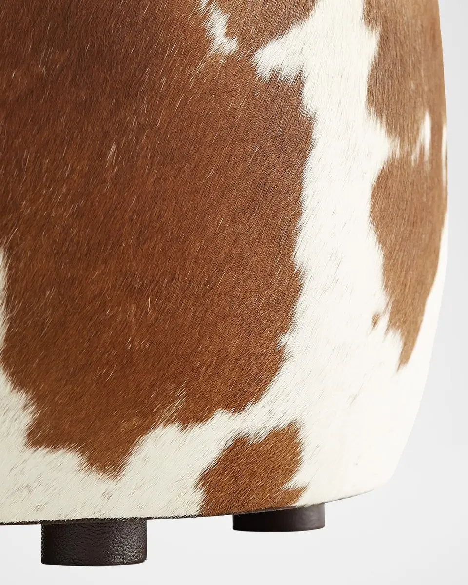 Arteriors Owen Hair on Hide Ottoman | Thumbnail 2 Arteriors Owen Hair on Hide Ottoman | Thumbnail 2