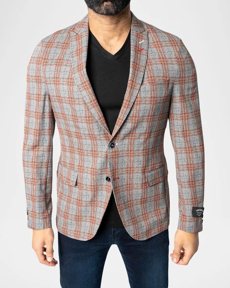 Maceoo Men's Descartes Spanish Plaid Unconstructed Blazer | Thumbnail 3 Maceoo Men's Descartes Spanish Plaid Unconstructed Blazer | Thumbnail 3