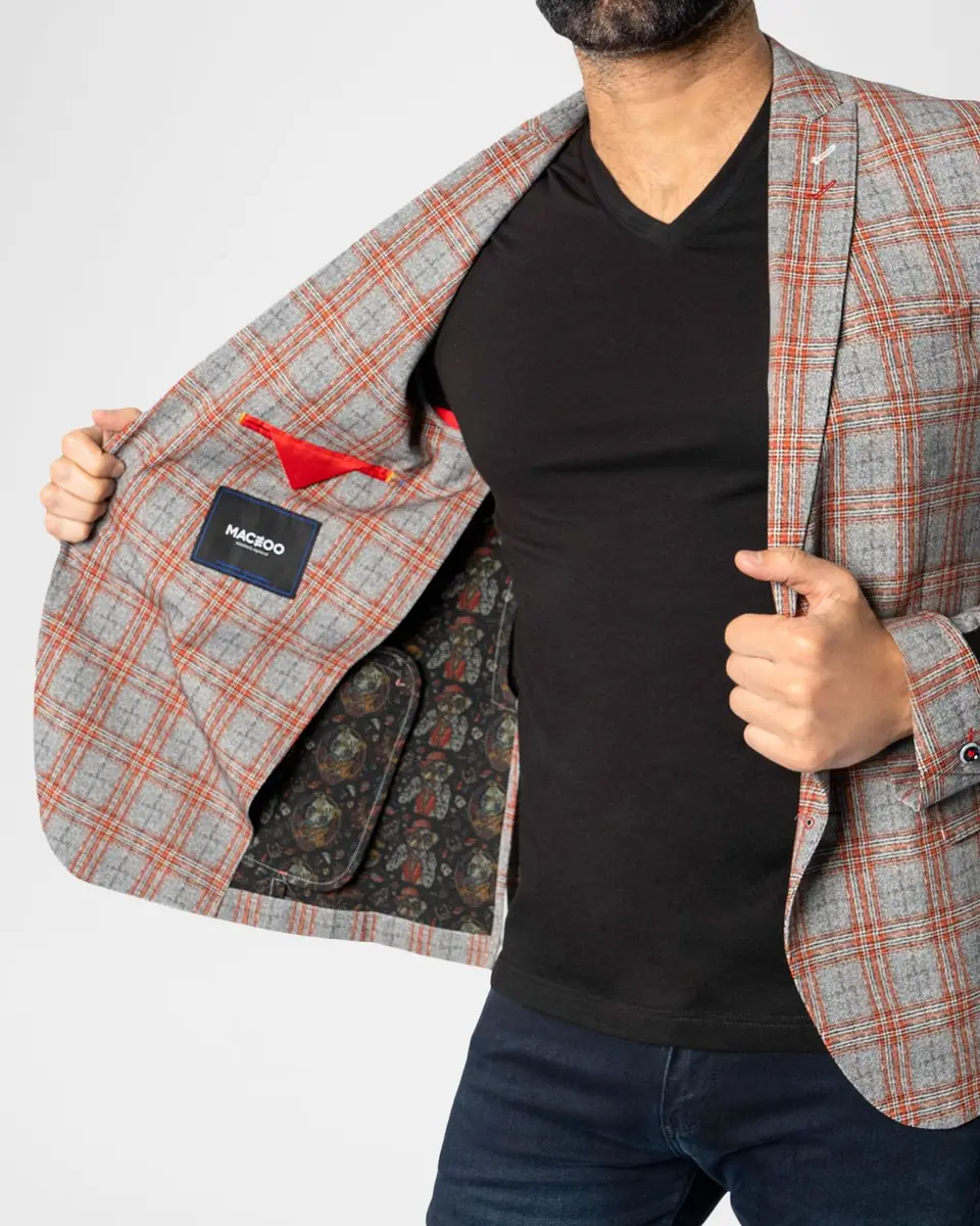 Maceoo Men's Descartes Spanish Plaid Unconstructed Blazer | Thumbnail 4 Maceoo Men's Descartes Spanish Plaid Unconstructed Blazer | Thumbnail 4
