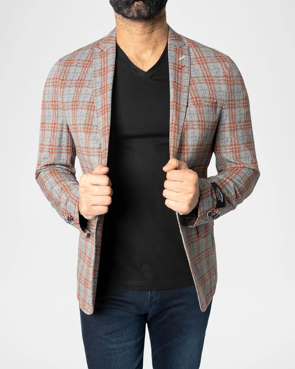 Maceoo Men's Descartes Spanish Plaid Unconstructed Blazer | Thumbnail 5 Maceoo Men's Descartes Spanish Plaid Unconstructed Blazer | Thumbnail 5