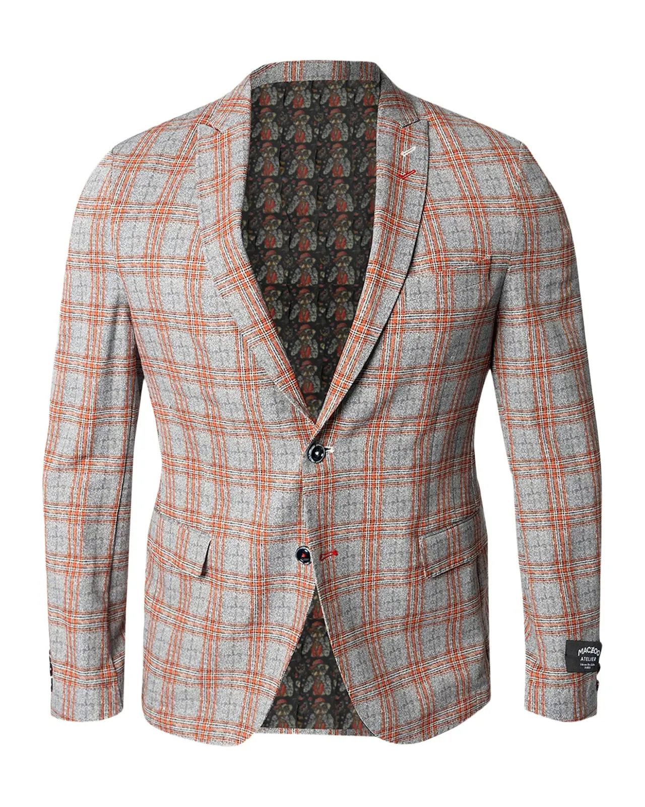 Maceoo Men's Descartes Spanish Plaid Unconstructed Blazer