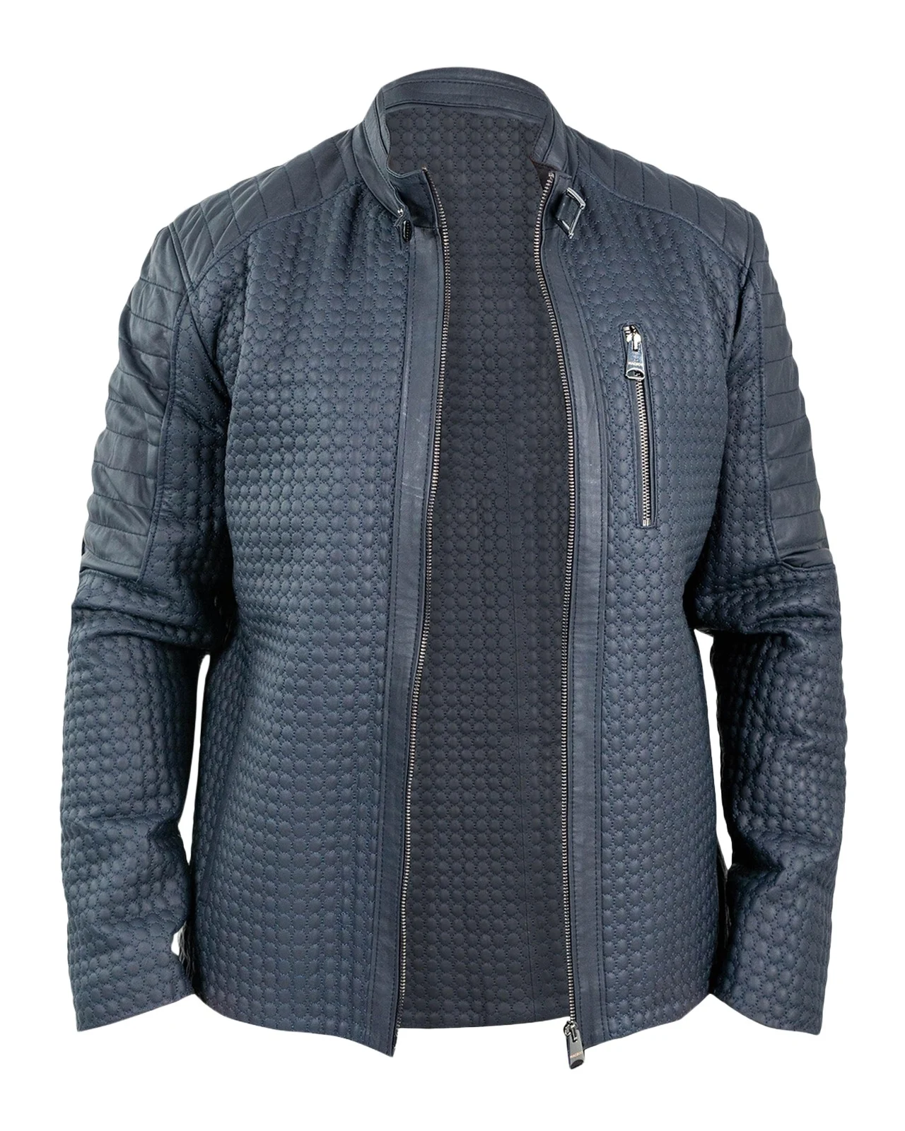 Men's Braille Quilted Leather Jacket