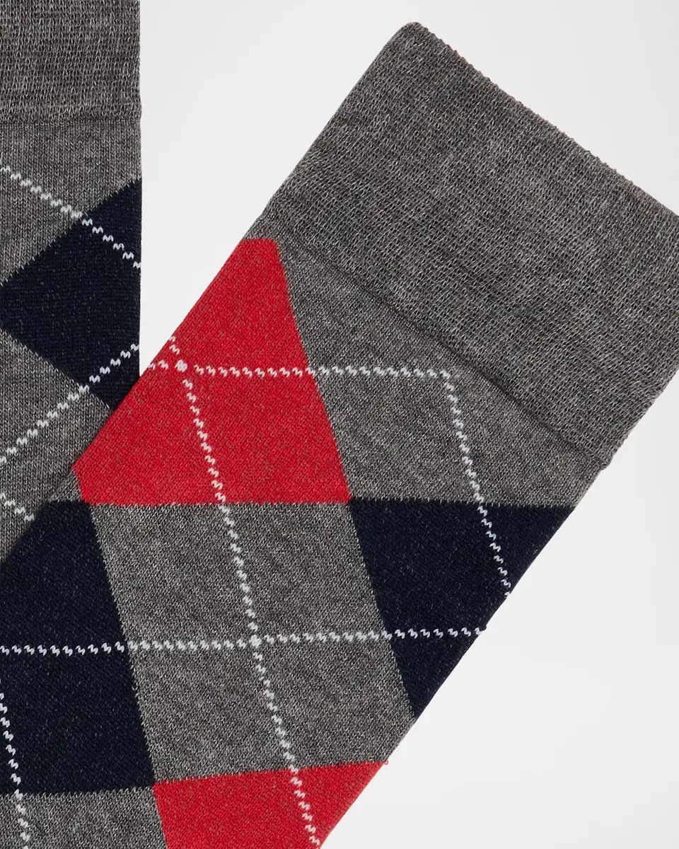 Neiman Marcus Men's Argyle Crew Socks | Thumbnail 2