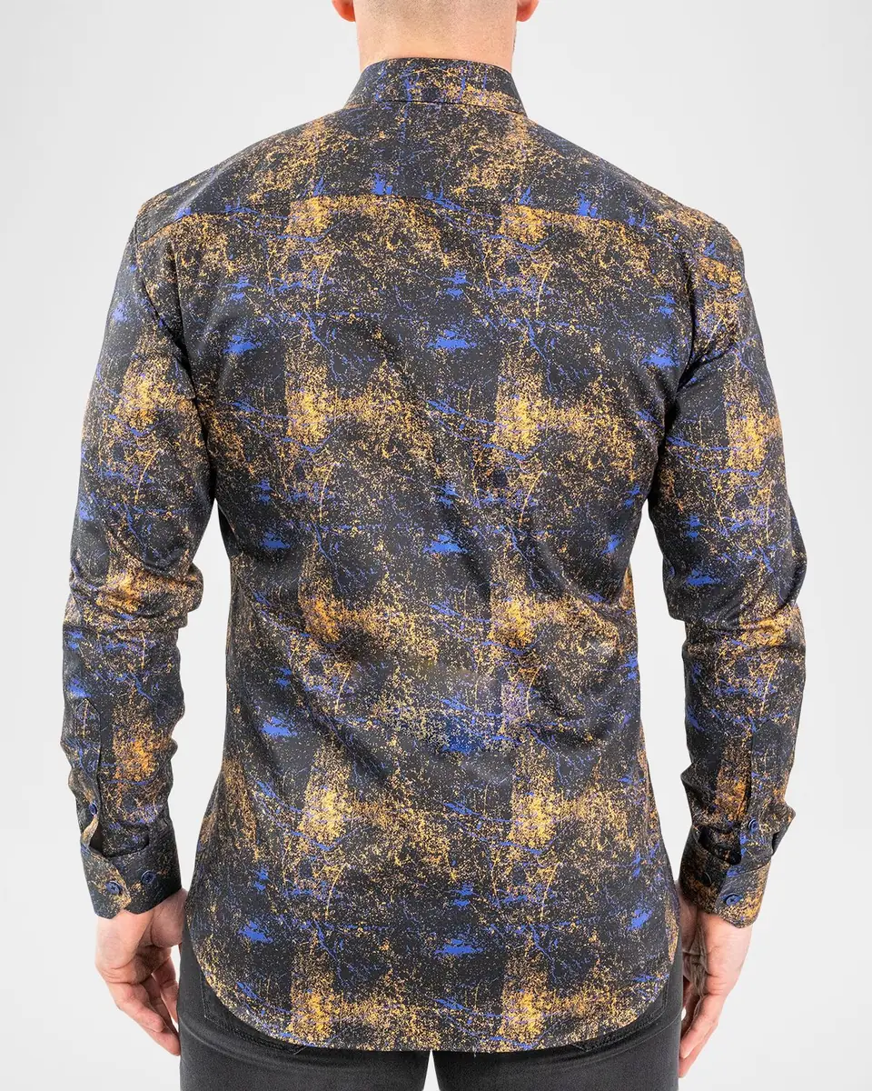 Maceoo Men's Fibonacci Galaxy Splash Cotton Sport Shirt | Thumbnail 2 Maceoo Men's Fibonacci Galaxy Splash Cotton Sport Shirt | Thumbnail 2