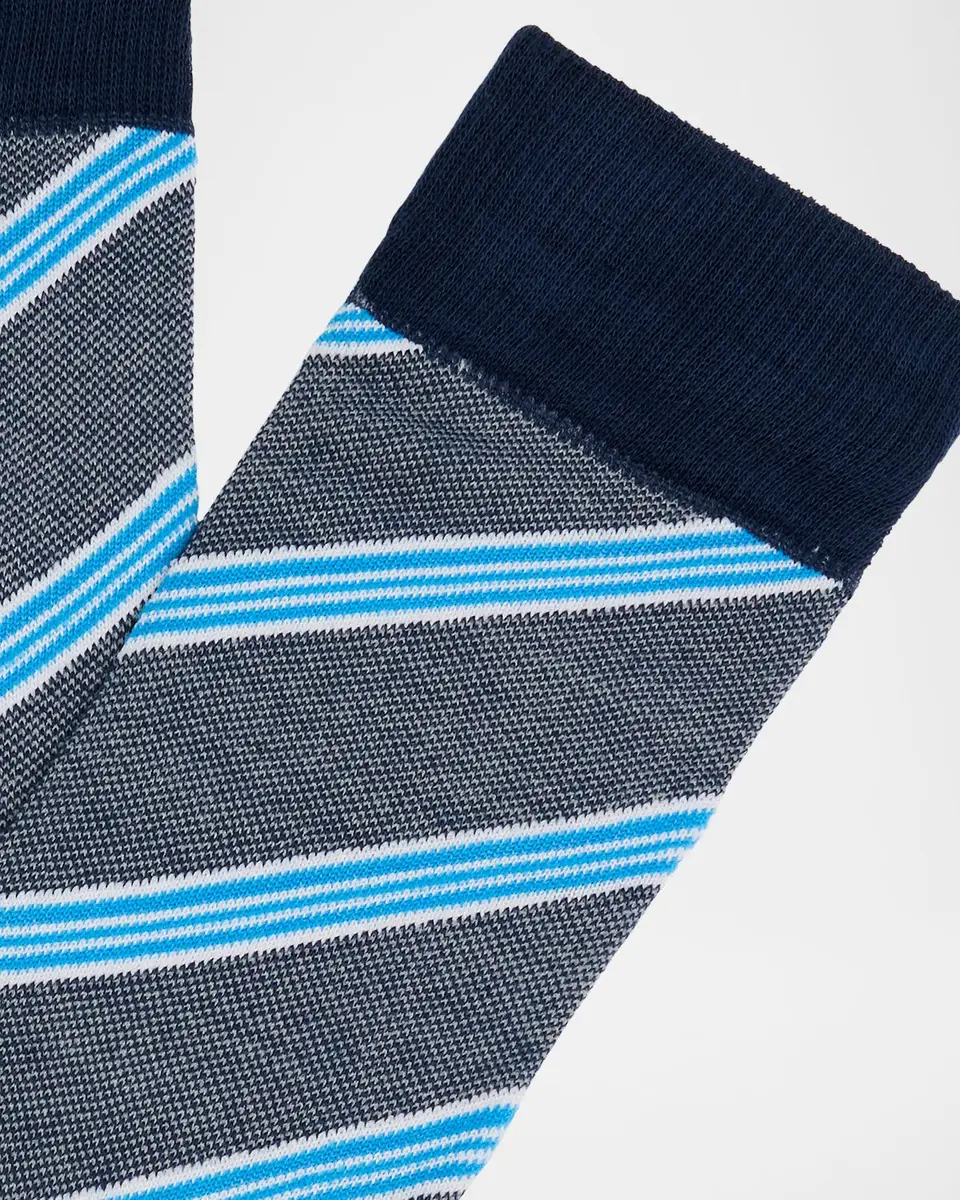Neiman Marcus Men's Diagonal Birdseye Crew Socks | Image 1 Neiman Marcus Men's Diagonal Birdseye Crew Socks | Image 1