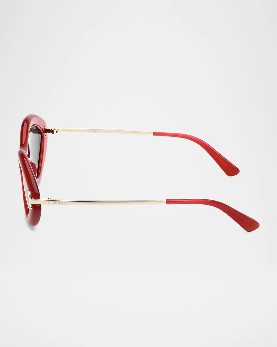 Pucci Logo Acetate & Metal Oval Sunglasses | Thumbnail 3 Pucci Logo Acetate & Metal Oval Sunglasses | Thumbnail 3