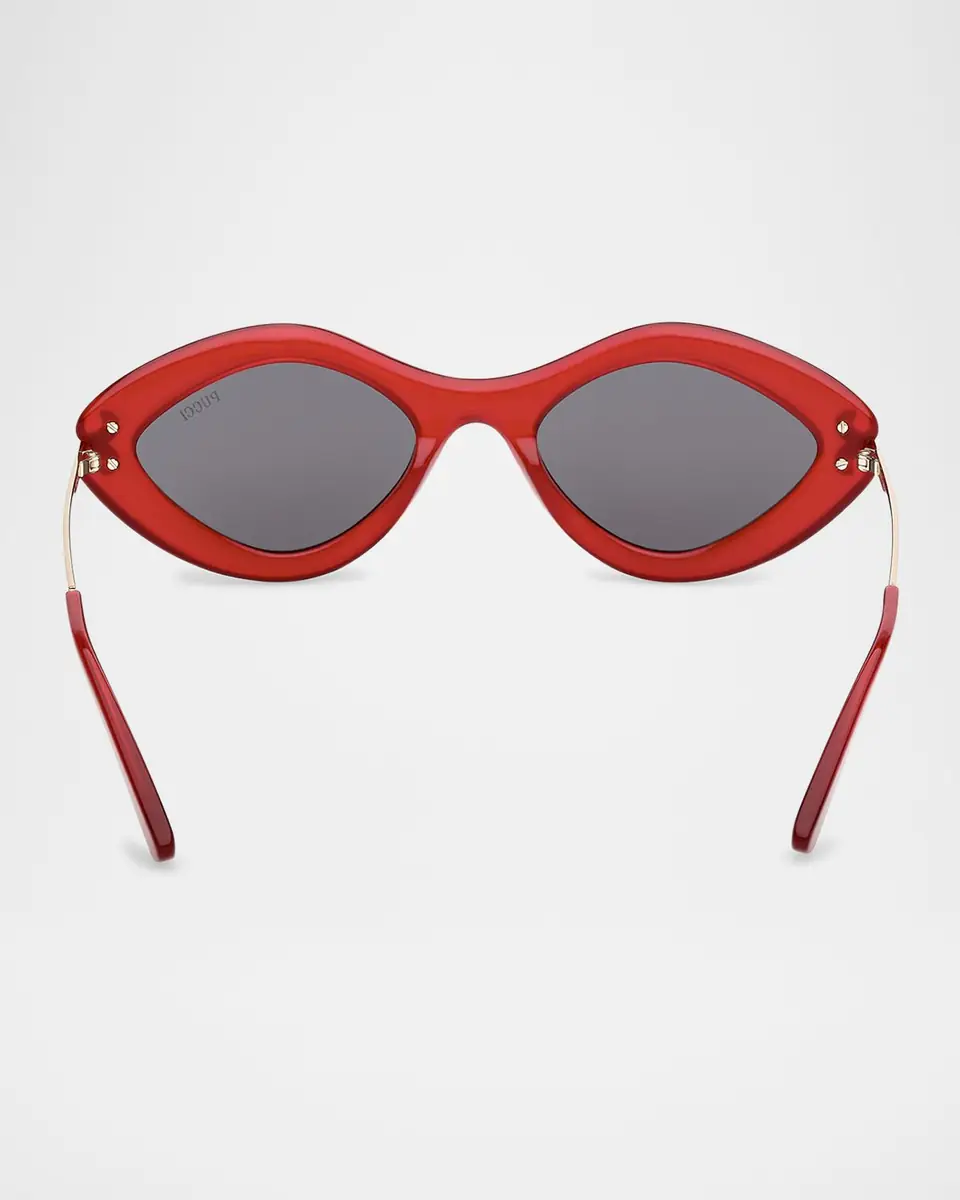 Pucci Logo Acetate & Metal Oval Sunglasses | Thumbnail 4 Pucci Logo Acetate & Metal Oval Sunglasses | Thumbnail 4