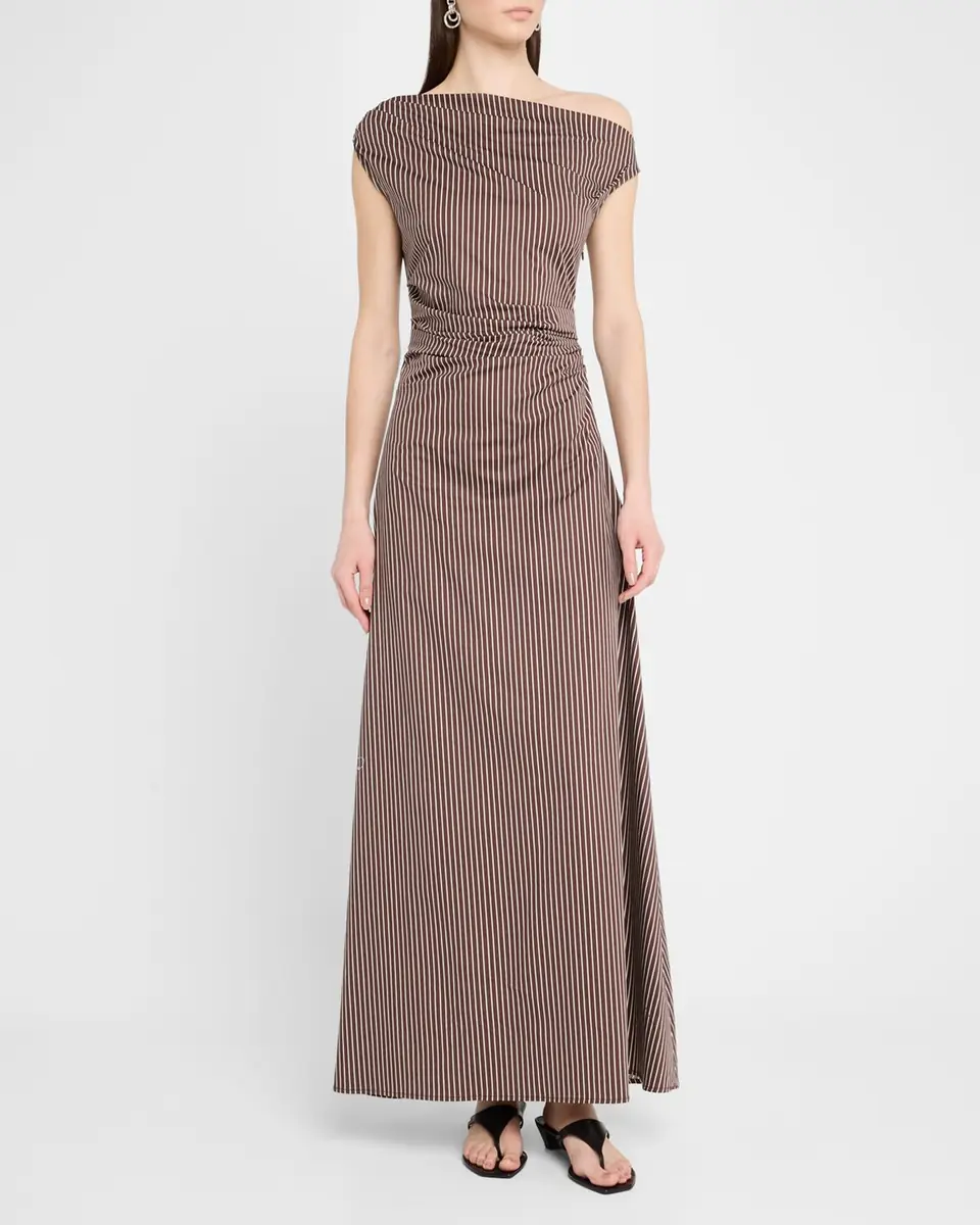 Staud Phare Striped Asymmetric Maxi Dress | Thumbnail 2