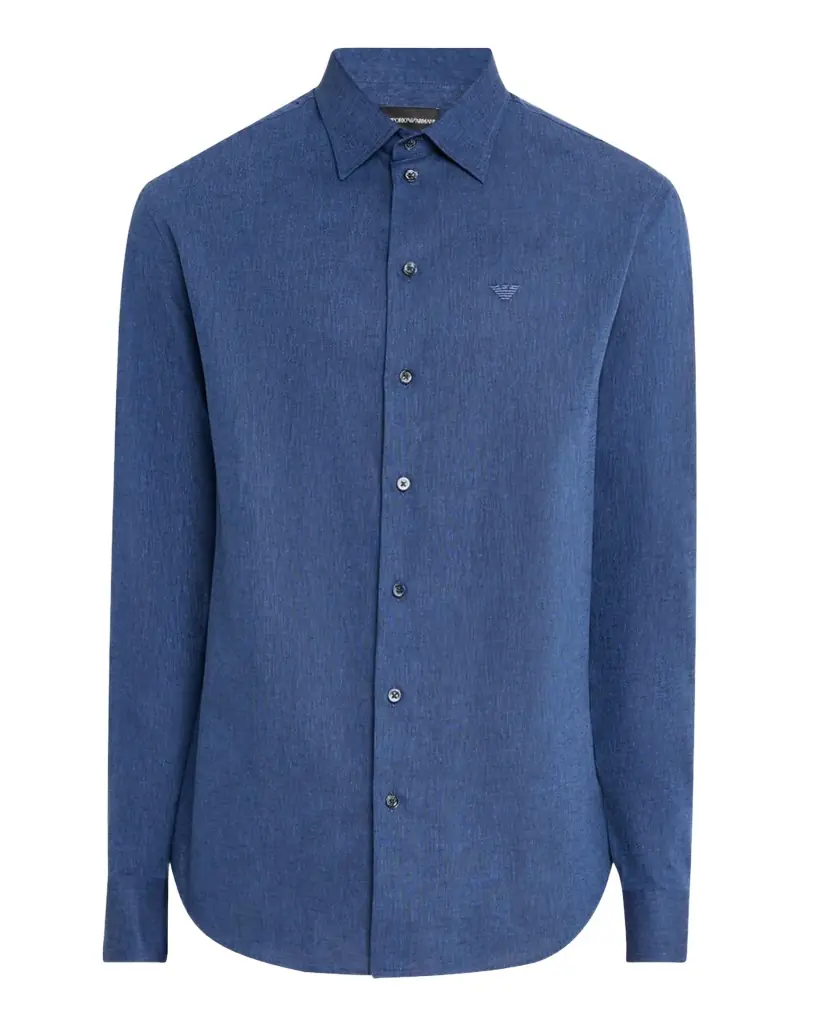 Emporio Armani Men's Linen and Cotton Sport Shirt | Image 1 Emporio Armani Men's Linen and Cotton Sport Shirt | Image 1
