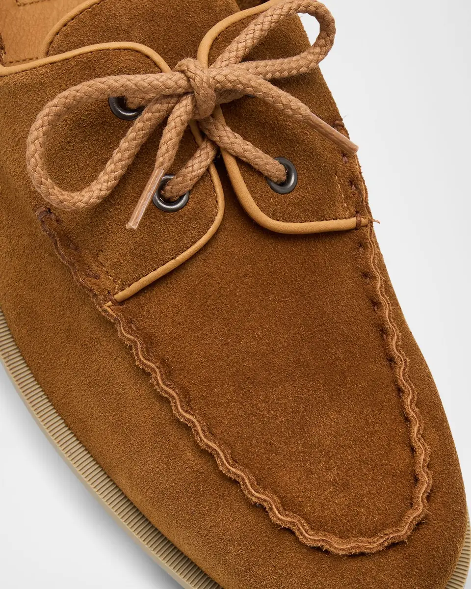 John Lobb Men's Foil Suede Boat Shoes | Thumbnail 2