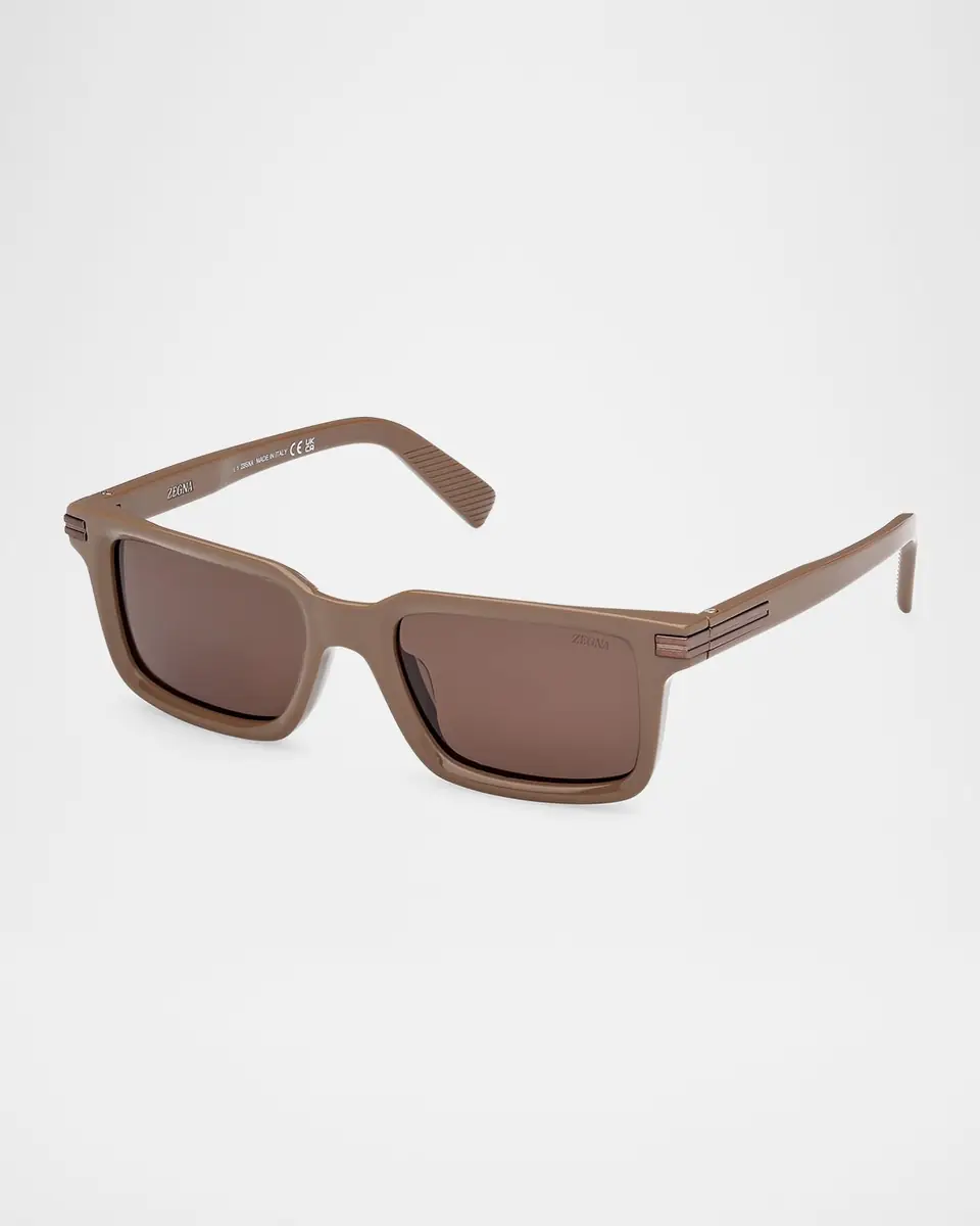 ZEGNA Men's Rectangle Acetate Sunglasses | Thumbnail 2 ZEGNA Men's Rectangle Acetate Sunglasses | Thumbnail 2