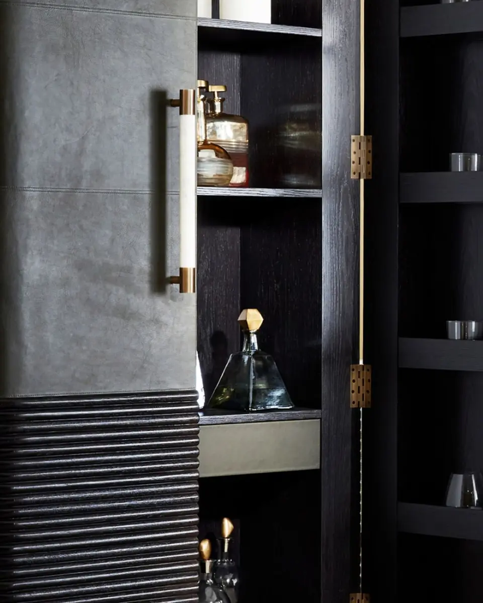 Arteriors Sherbourne Tall Leather Cabinet | Thumbnail 6