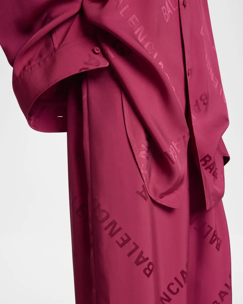 Balenciaga Logo Jacquard Wide-Leg Pajama Pants | Thumbnail 5 Balenciaga Logo Jacquard Wide-Leg Pajama Pants | Thumbnail 5