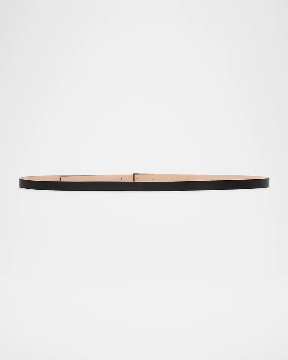 Victoria Beckham Frame B-Logo Micro Leather Belt | Thumbnail 2