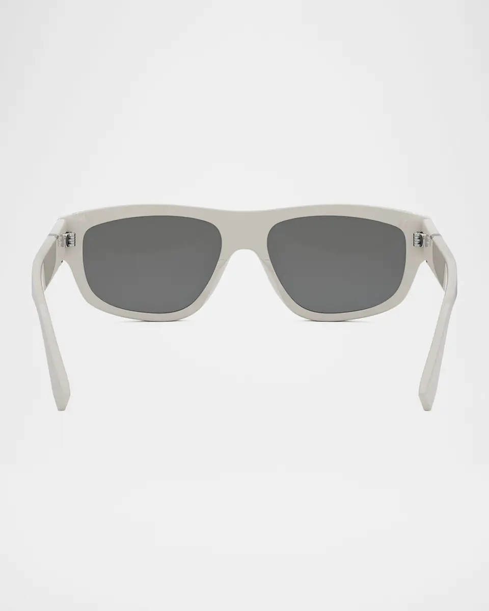 Fendi Men's Diagonal Acetate Rectangle Sunglasses | Thumbnail 5