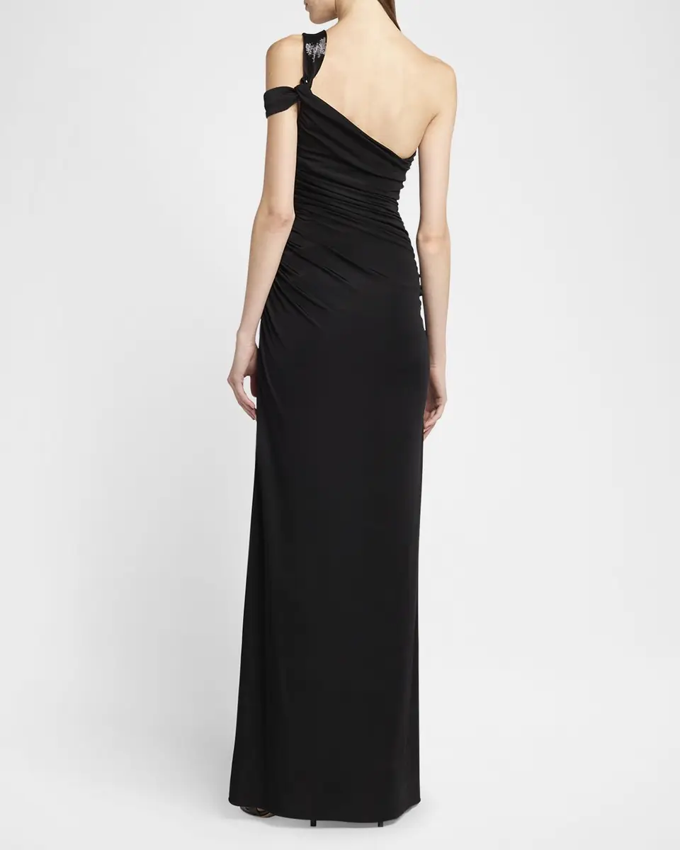 TOM FORD Sequin Twisted One-Shoulder Jersey Slit Gown | Thumbnail 3