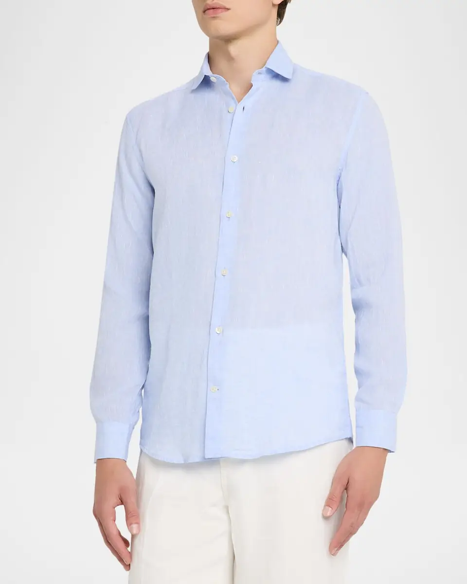 Frescobol Carioca Men's Antonio Linen Casual Button-Down Shirt | Thumbnail 4 Frescobol Carioca Men's Antonio Linen Casual Button-Down Shirt | Thumbnail 4